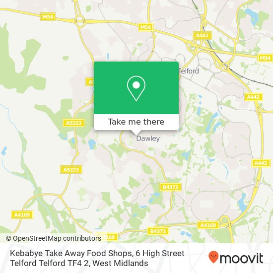 Kebabye Take Away Food Shops, 6 High Street Telford Telford TF4 2 map