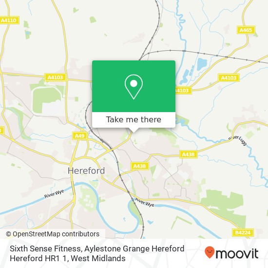 Sixth Sense Fitness, Aylestone Grange Hereford Hereford HR1 1 map