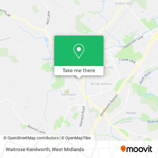 Waitrose Kenilworth map