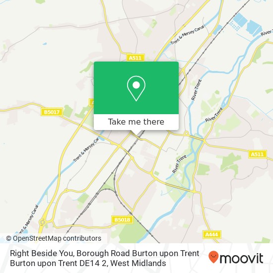 Right Beside You, Borough Road Burton upon Trent Burton upon Trent DE14 2 map