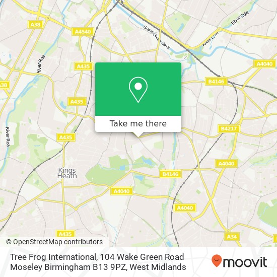 Tree Frog International, 104 Wake Green Road Moseley Birmingham B13 9PZ map