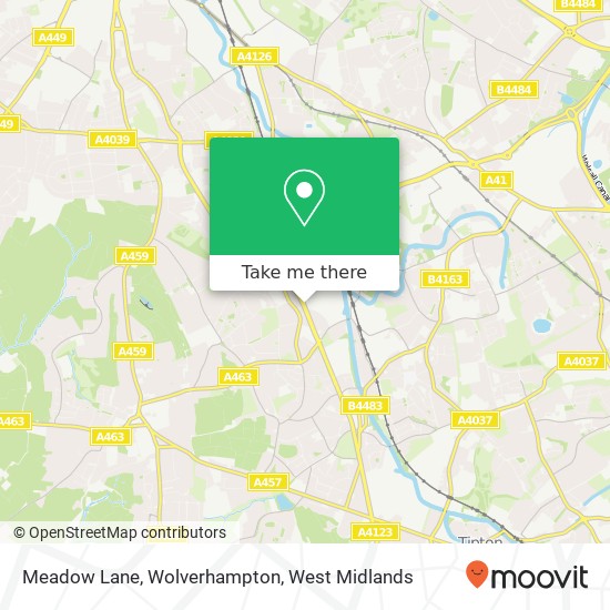 Meadow Lane, Wolverhampton map