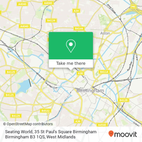 Seating World, 35 St Paul's Square Birmingham Birmingham B3 1QS map