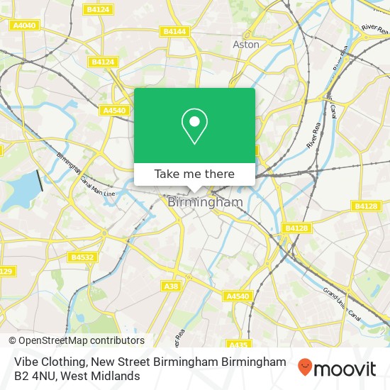 Vibe Clothing, New Street Birmingham Birmingham B2 4NU map