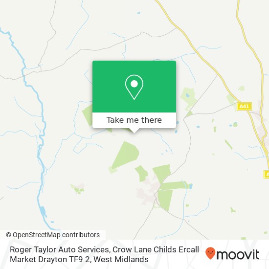 Roger Taylor Auto Services, Crow Lane Childs Ercall Market Drayton TF9 2 map