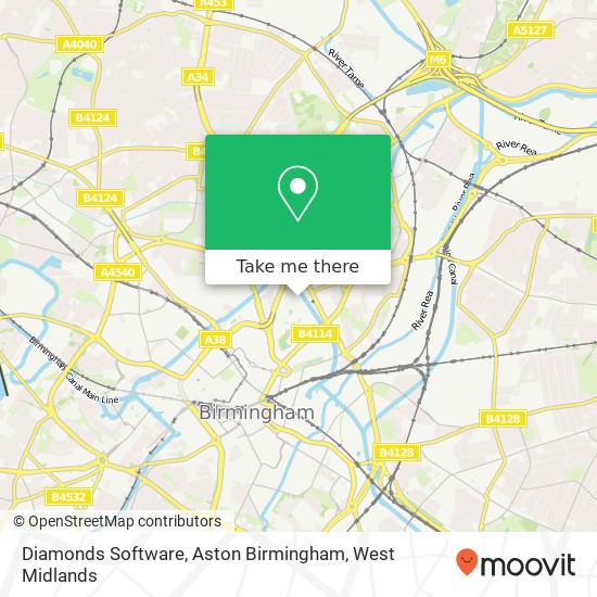 Diamonds Software, Aston Birmingham map