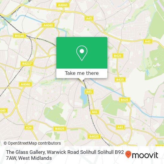 The Glass Gallery, Warwick Road Solihull Solihull B92 7AW map