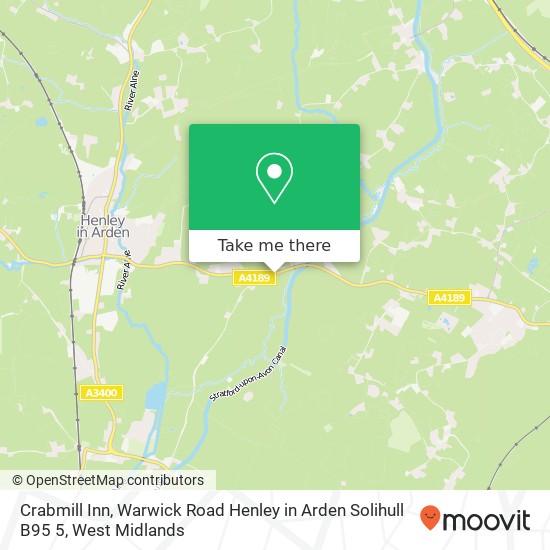 Crabmill Inn, Warwick Road Henley in Arden Solihull B95 5 map