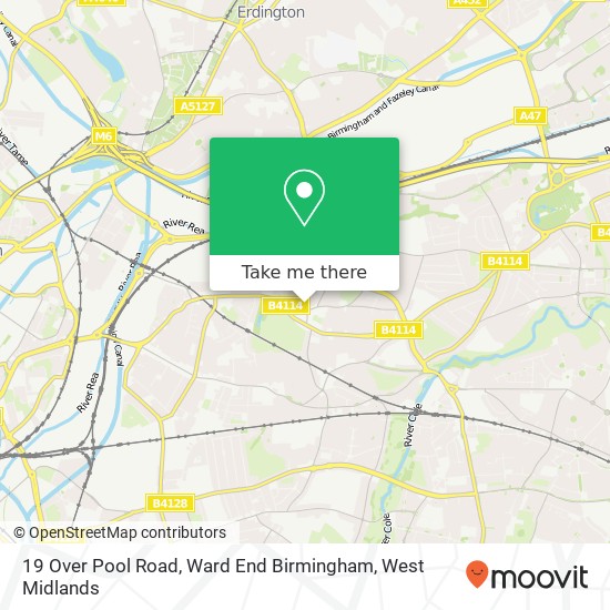 19 Over Pool Road, Ward End Birmingham map