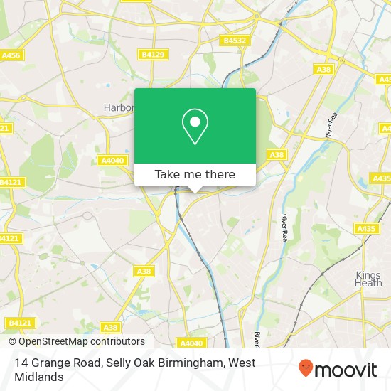 14 Grange Road, Selly Oak Birmingham map