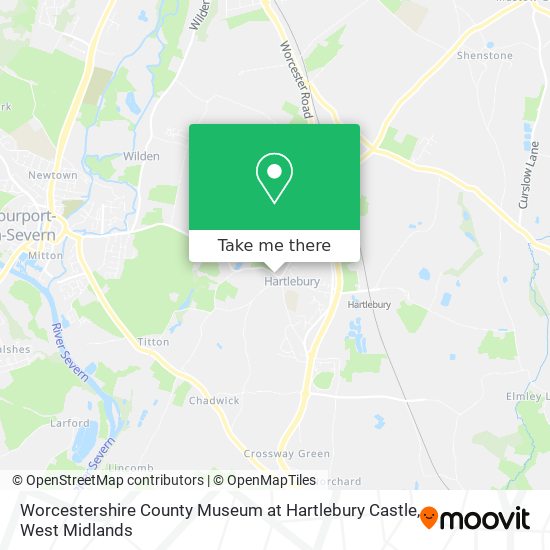 Worcestershire County Museum at Hartlebury Castle map