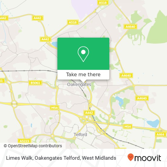 Limes Walk, Oakengates Telford map