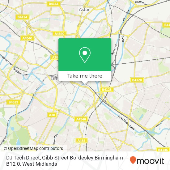 DJ Tech Direct, Gibb Street Bordesley Birmingham B12 0 map