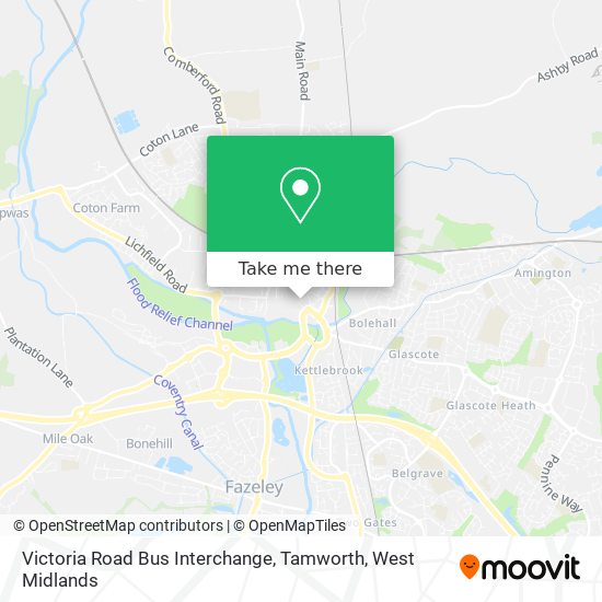 Victoria Road Bus Interchange, Tamworth map