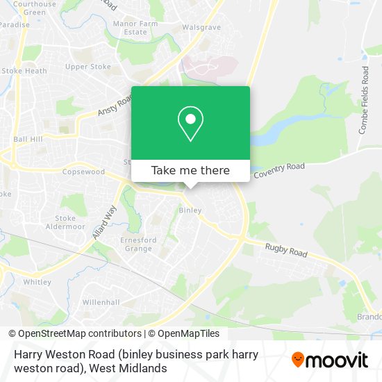 Harry Weston Road (binley business park harry weston road) map
