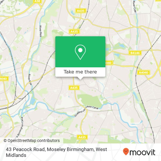 43 Peacock Road, Moseley Birmingham map