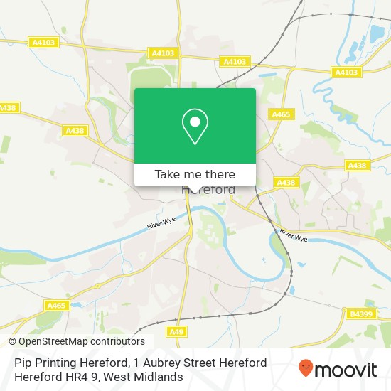 Pip Printing Hereford, 1 Aubrey Street Hereford Hereford HR4 9 map