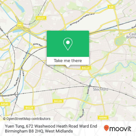 Yuen Tung, 672 Washwood Heath Road Ward End Birmingham B8 2HQ map