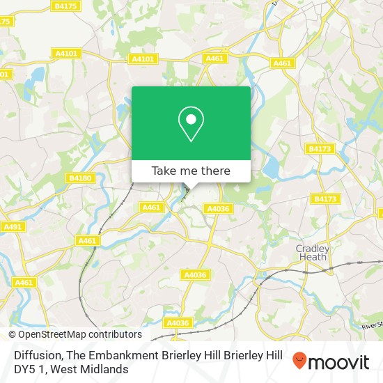 Diffusion, The Embankment Brierley Hill Brierley Hill DY5 1 map