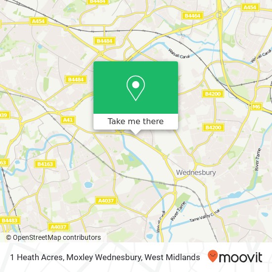 1 Heath Acres, Moxley Wednesbury map
