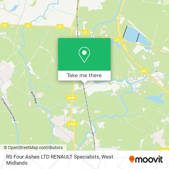 RS Four Ashes LTD RENAULT Specialists map