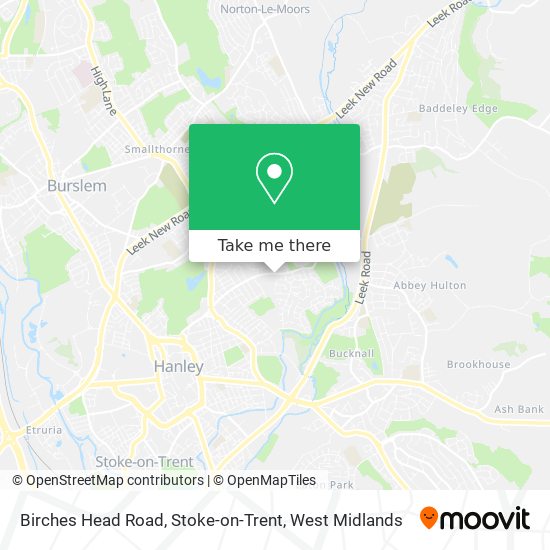 Birches Head Road, Stoke-on-Trent map