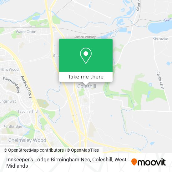 Innkeeper's Lodge Birmingham Nec, Coleshill map