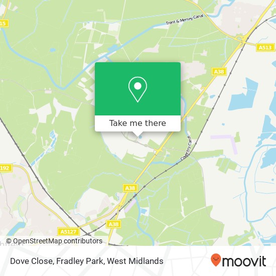 Dove Close, Fradley Park map