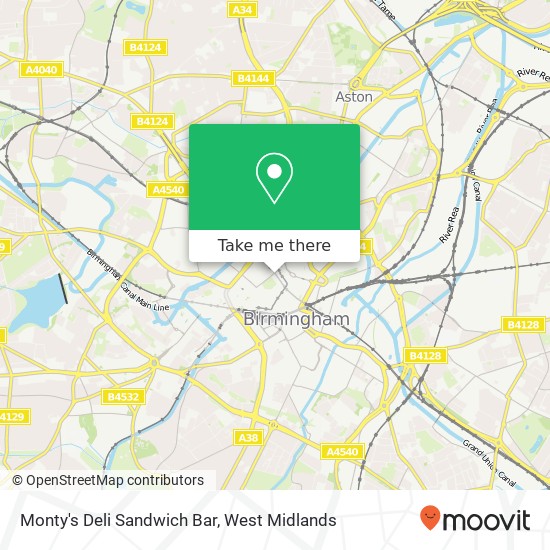 Monty's Deli Sandwich Bar, Colmore Row Birmingham Birmingham B3 2 map