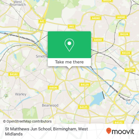 St Matthews Jun School, Birmingham map