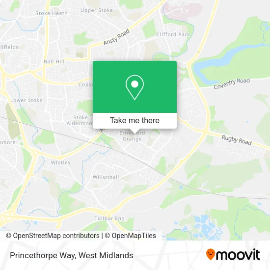 Princethorpe Way map
