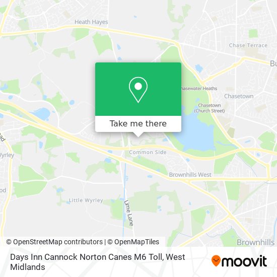 Days Inn Cannock Norton Canes M6 Toll map