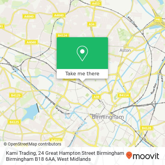 Kami Trading, 24 Great Hampton Street Birmingham Birmingham B18 6AA map