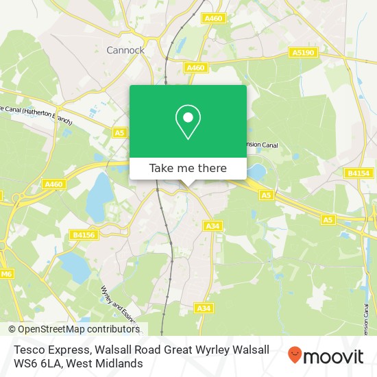Tesco Express, Walsall Road Great Wyrley Walsall WS6 6LA map