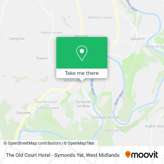 The Old Court Hotel - Symonds Yat map