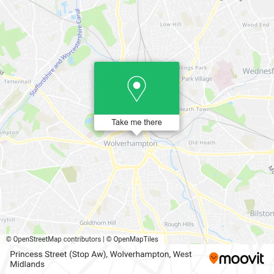 Princess Street (Stop Aw), Wolverhampton map