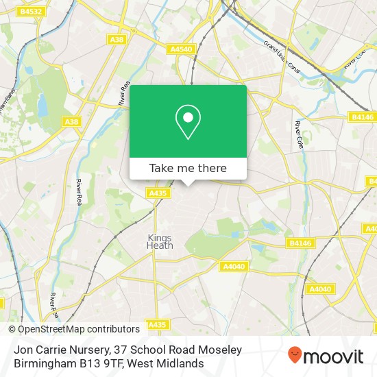 Jon Carrie Nursery, 37 School Road Moseley Birmingham B13 9TF map