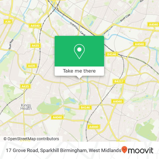 17 Grove Road, Sparkhill Birmingham map