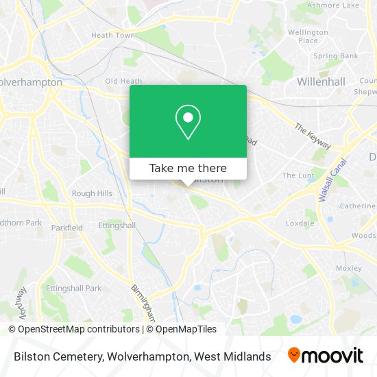 Bilston Cemetery, Wolverhampton map