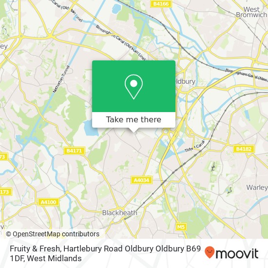 Fruity & Fresh, Hartlebury Road Oldbury Oldbury B69 1DF map