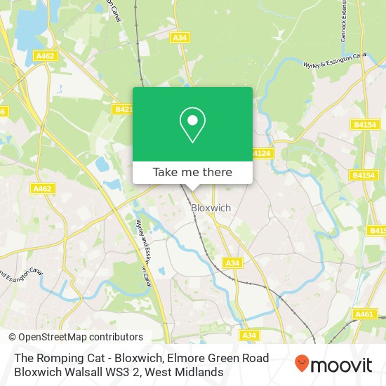 The Romping Cat - Bloxwich, Elmore Green Road Bloxwich Walsall WS3 2 map