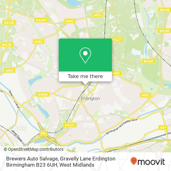 Brewers Auto Salvage, Gravelly Lane Erdington Birmingham B23 6UH map