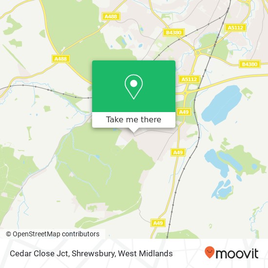 Cedar Close Jct, Shrewsbury map