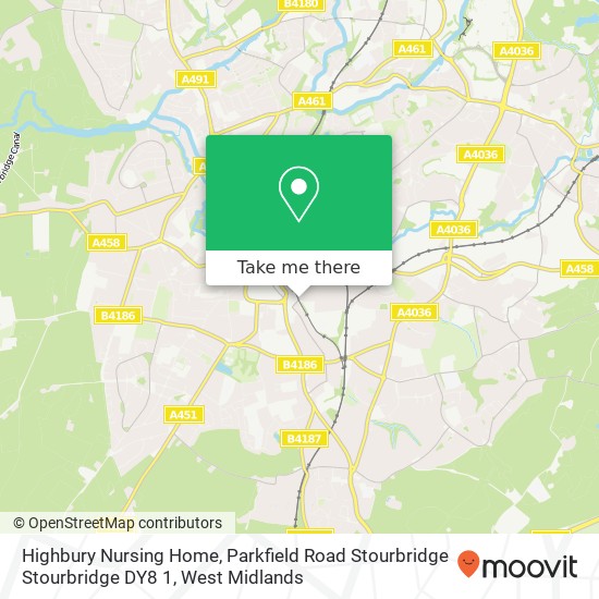 Highbury Nursing Home, Parkfield Road Stourbridge Stourbridge DY8 1 map