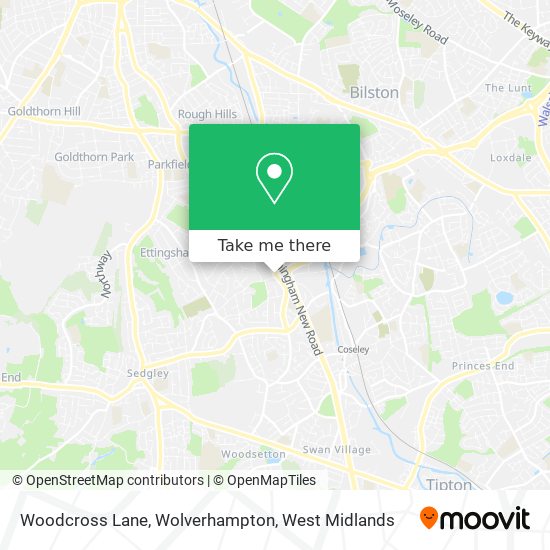 Woodcross Lane, Wolverhampton map