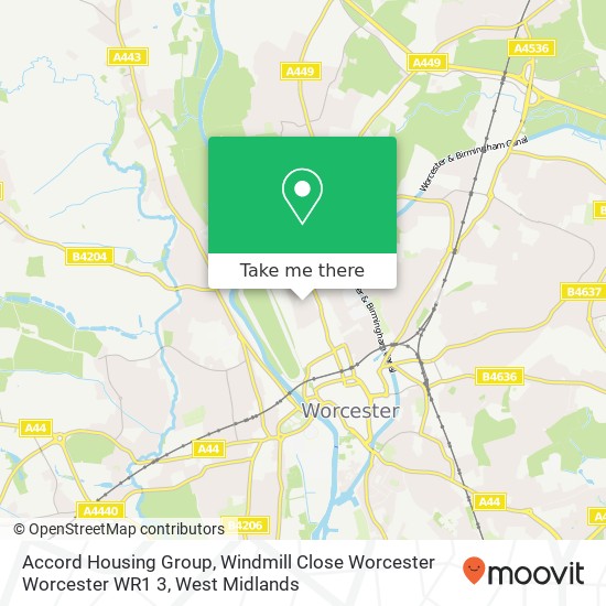 Accord Housing Group, Windmill Close Worcester Worcester WR1 3 map