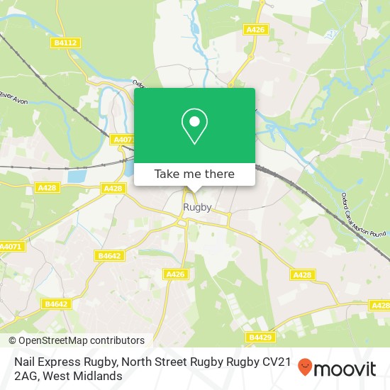 Nail Express Rugby, North Street Rugby Rugby CV21 2AG map