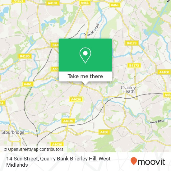 14 Sun Street, Quarry Bank Brierley Hill map