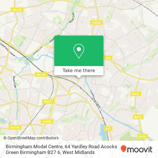 Birmingham Model Centre, 64 Yardley Road Acocks Green Birmingham B27 6 map