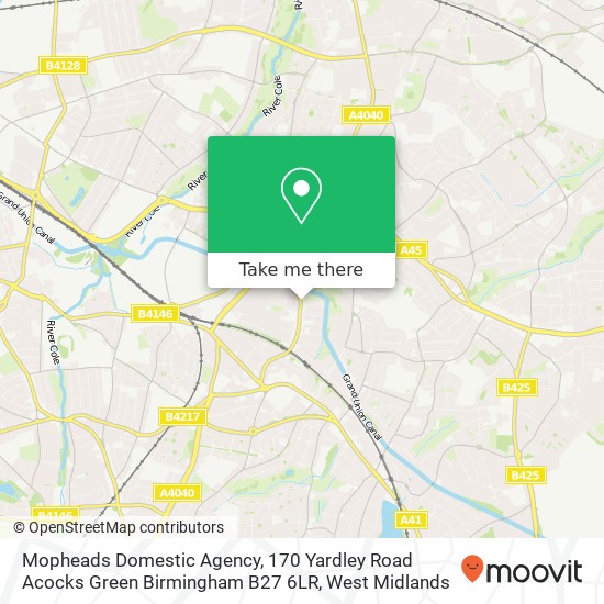 Mopheads Domestic Agency, 170 Yardley Road Acocks Green Birmingham B27 6LR map